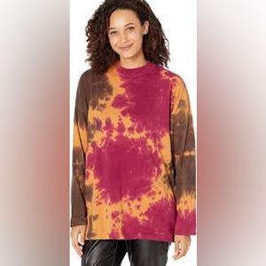 EUC FP WE THE FREE BE FREE TIE DYE MOCK NECK LONG SLEEVE